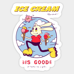 roller skates Ice Cream Sticker